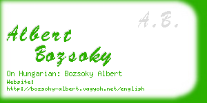 albert bozsoky business card